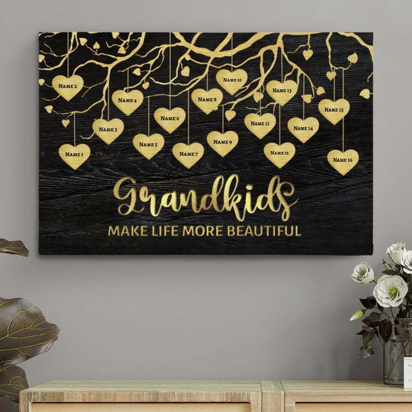 Grandkids (golden) - Grandparents-Canvas
