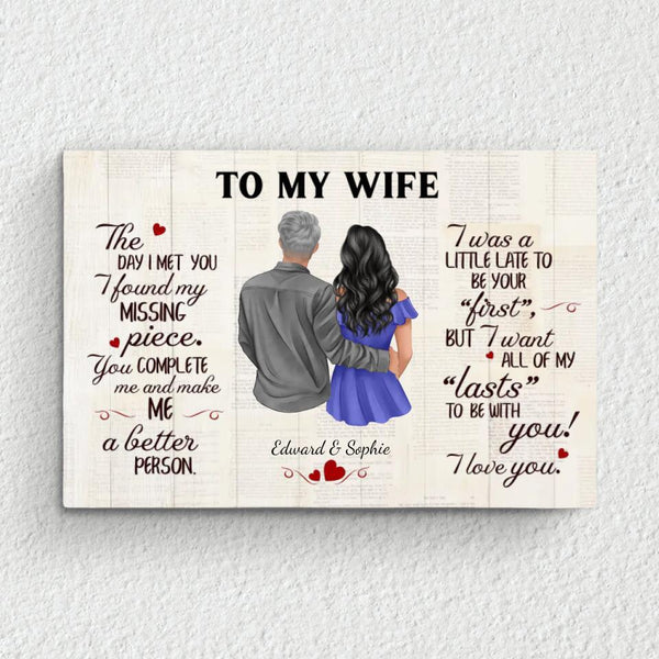 To my wife (drawing) - Couple-Canvas