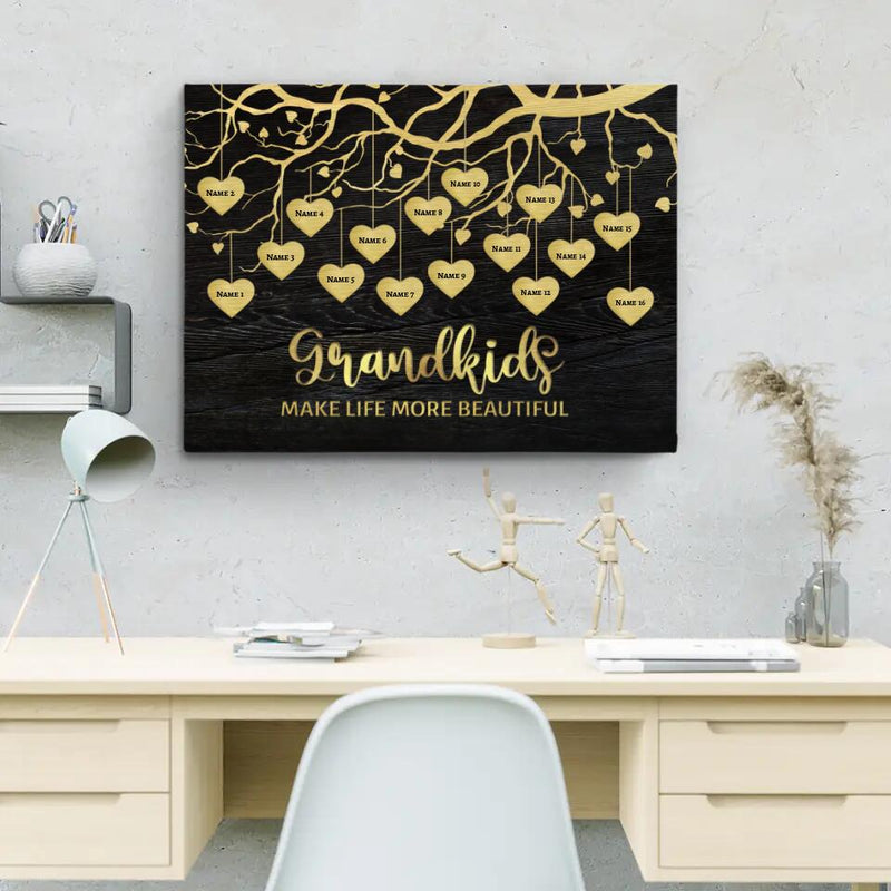 Grandkids (golden) - Grandparents-Canvas