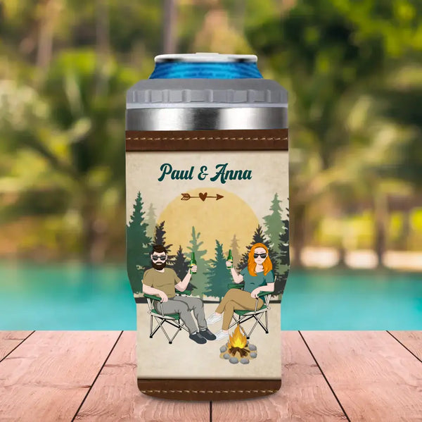 Camping Couple - Couple-Can Cooler
