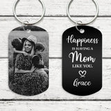 Happiness is... - Family-Keychain (Engraved - black/white)
