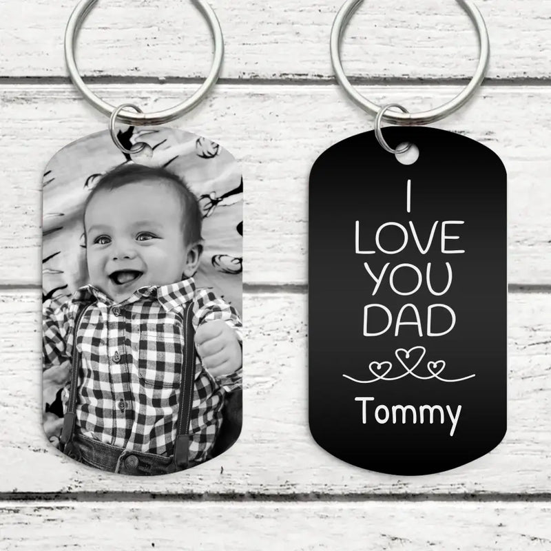 My dad - Parents-Keychain (Engraved - black/white)