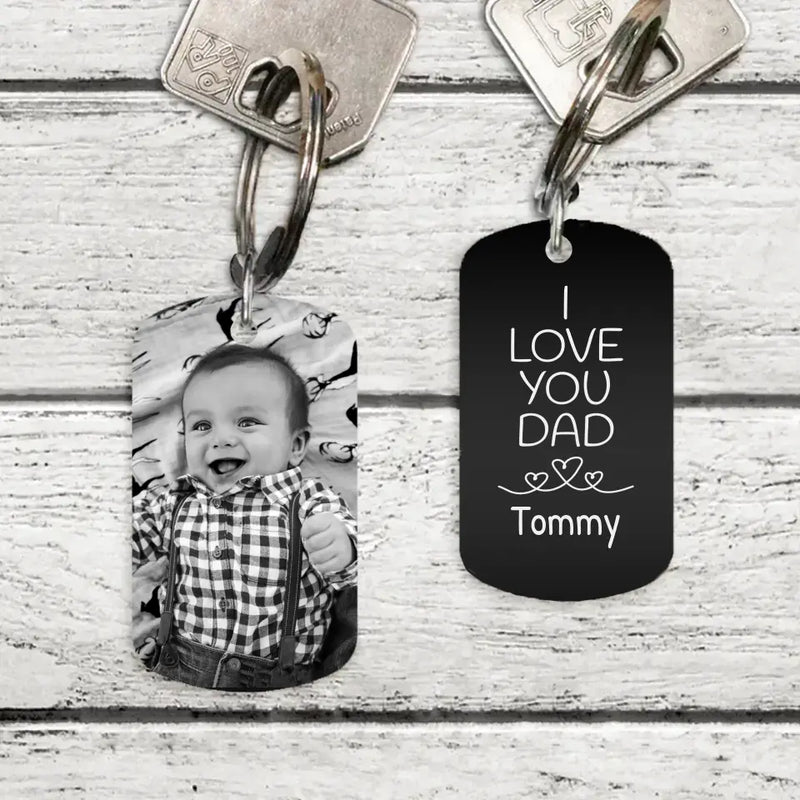 My dad - Parents-Keychain (Engraved - black/white)