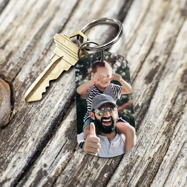 Father's Day - Personalized Printed Keychain for Dad with picture