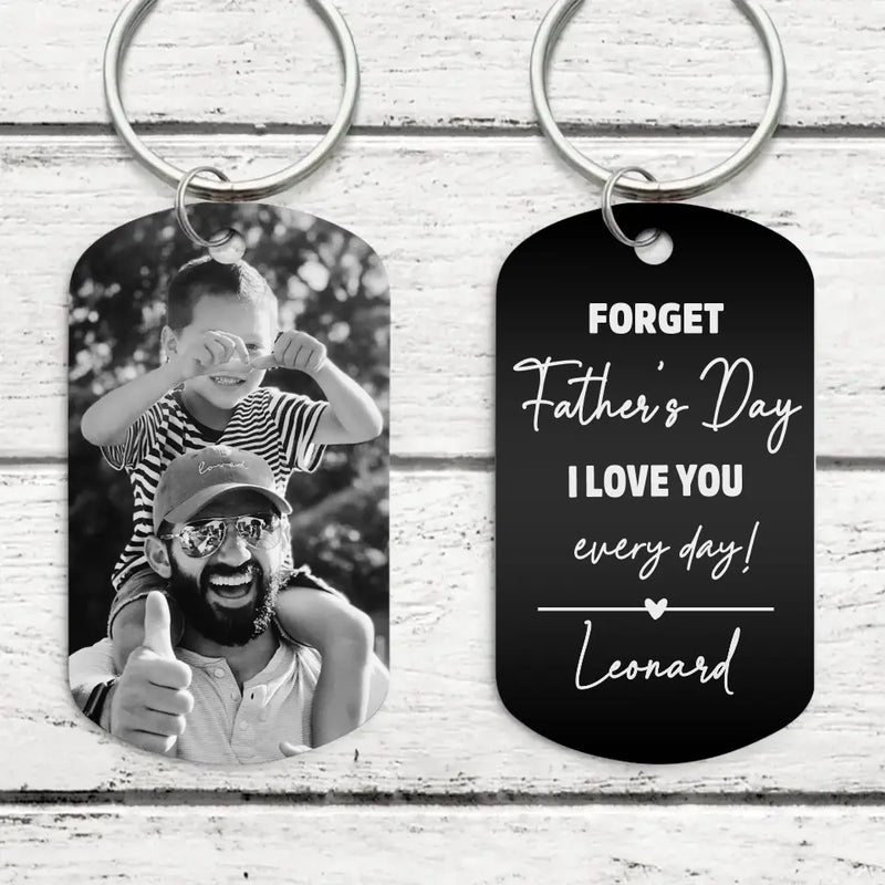 Father's Day - Personalised Engraved Keychain for Dad with picture