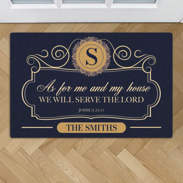 Serve the Lord - Personalized Doormat for Christian familes