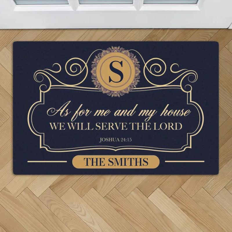 Serve the Lord - Personalized Doormat for Christian familes