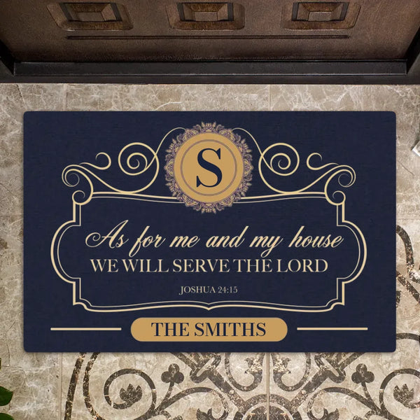 Serve the Lord - Personalized Doormat for Christian familes