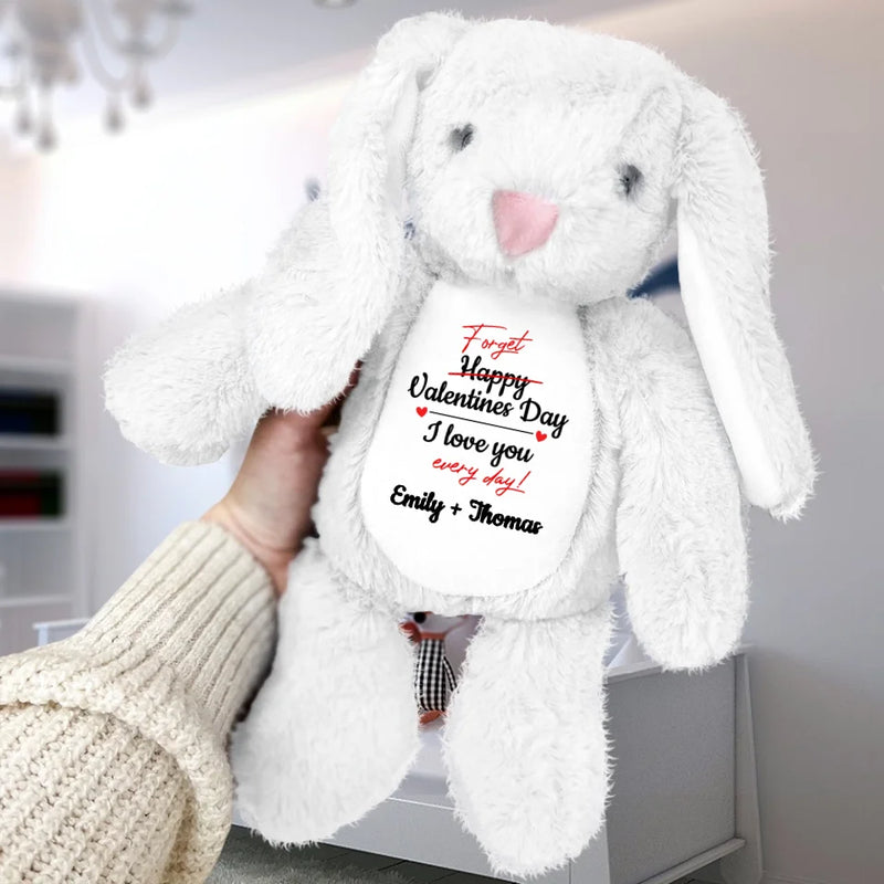 White Fabric Bunny with Personalization - Crafted by Love & Faith USA