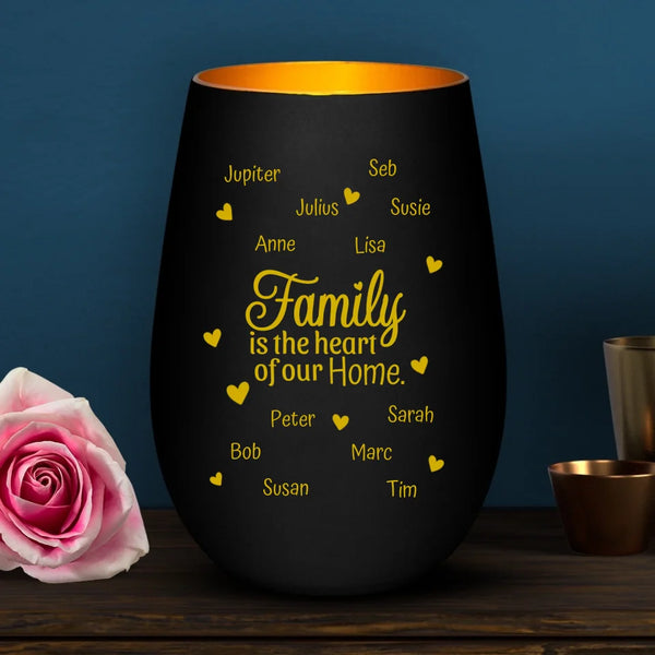 Personalized lantern black gold - Engraved by Love & Faith USA