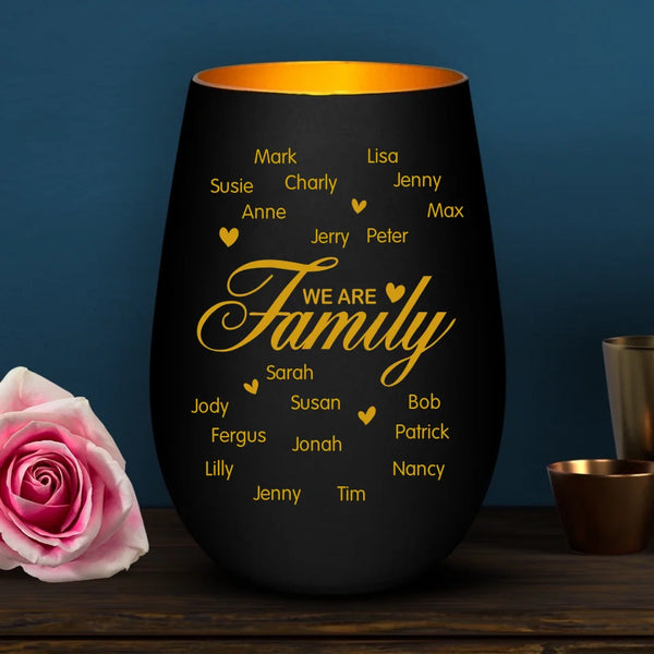 Personalized lantern black gold - Engraved by Love & Faith USA