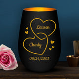 Personalized lantern black gold - Engraved by Love & Faith USA