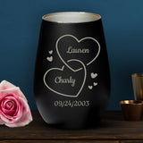 Personalized lantern black silver - Engraved by Love & Faith USA