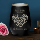 Personalized lantern black silver - Engraved by Love & Faith USA