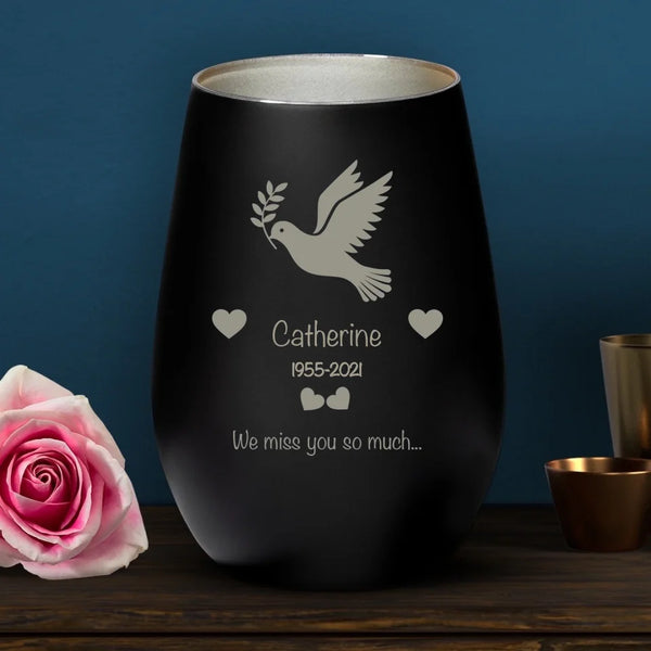 Personalized lantern black silver - Engraved by Love & Faith USA