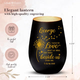 Personalized Lantern black gold - Engraved by Love & Faith USA