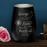 Personalized lantern black silver - Engraved by Love & Faith USA