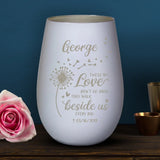 Personalized lantern white silver - Engraved by Love & Faith USA