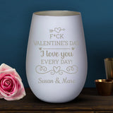 Personalized lantern white silver - Engraved by Love & Faith USA