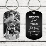 Father's Day - Personalized Engraved Keychain for Dad with picture