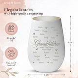 Personalized Lantern White Silver - Engraved by Love & Faith USA