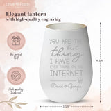 Personalized Lantern White Silver - Engraved by Love & Faith USA