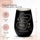 Personalized Lantern Black Silver - Engraved by Love & Faith USA 1