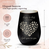 Personalized Lantern Black Silver - Engraved by Love & Faith USA 1