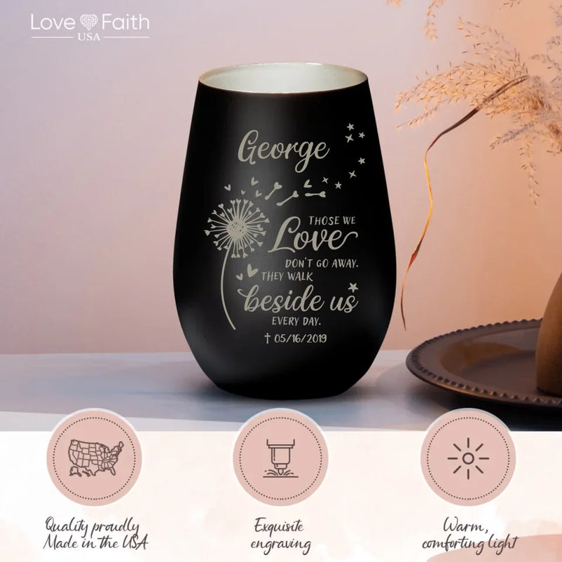 Personalized Lantern Black Silver - Engraved by Love & Faith USA 2