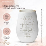 Personalized Lantern White Silver - Engraved by Love & Faith USA