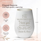 Personalized Lantern White Silver - Engraved by Love & Faith USA