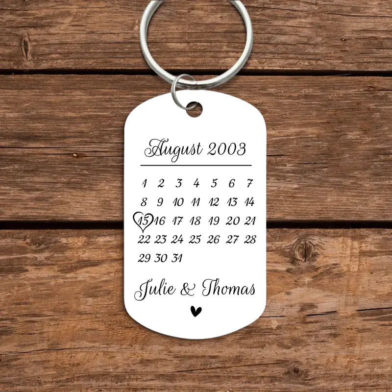 Our day - Personalized keychain for couples