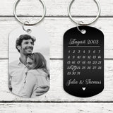 Our day - Personalized keychain for couples (Engraved - Black/White)