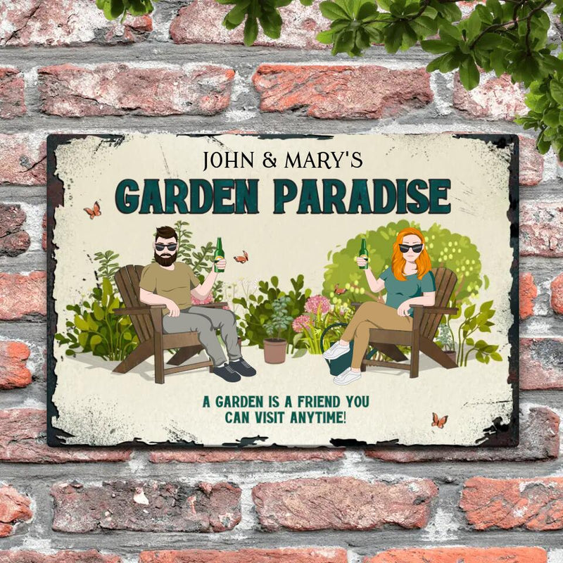 Our paradise - Couple-Door sign